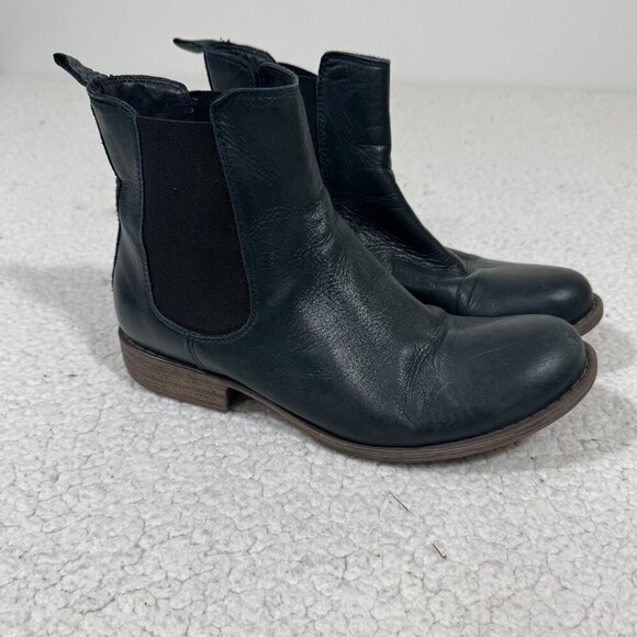 Miz Mooz women size 8 Lewis Chelsea Boot Blue Genuine Leather Ankle Bootie - Picture 1 of 9